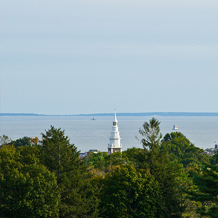 View of Long Island Sound from Blaustein Humanities Center.