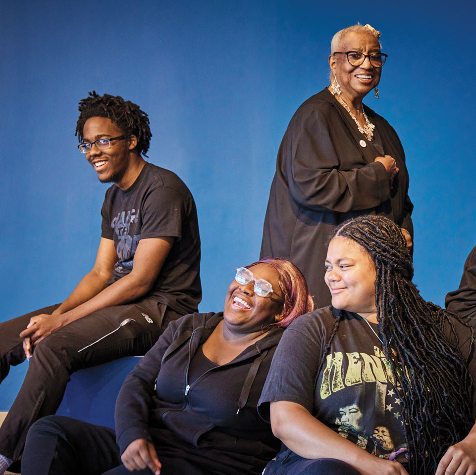 Ian Hopkins ’25, New London High School (NLHS) student Saniyyah Lawson, longtime  resident Jessie M. Hyslop, Quincy Robinson ’23  and recent NLHS graduate Roodley Merilo.