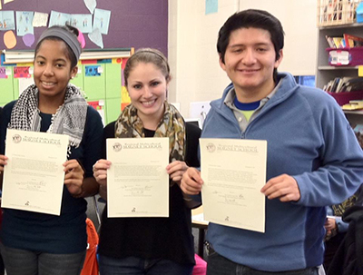 Connecticut College students teach children Arabic at the Regional Multicultural Magnet School